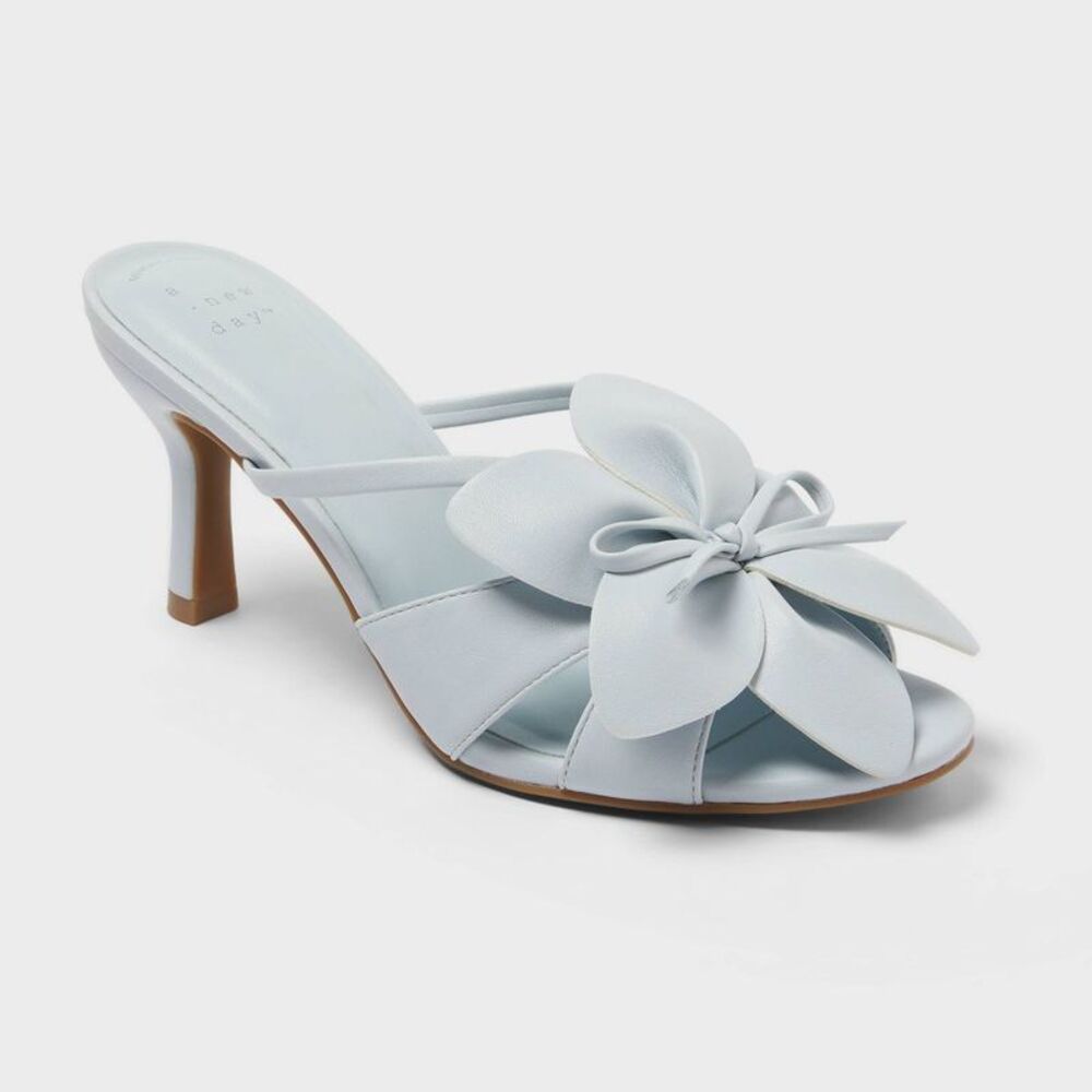 Women's Domenica Heels with Memory Foam Insole - A New Day Light Blue 11